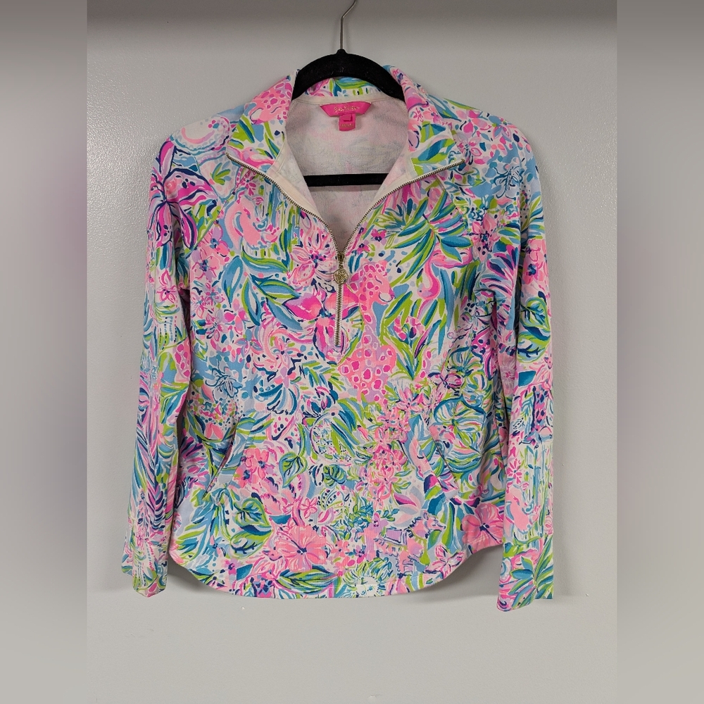 Lilly Pulitzer Women's Multicolor Top Leopard Tropical Pink XS
